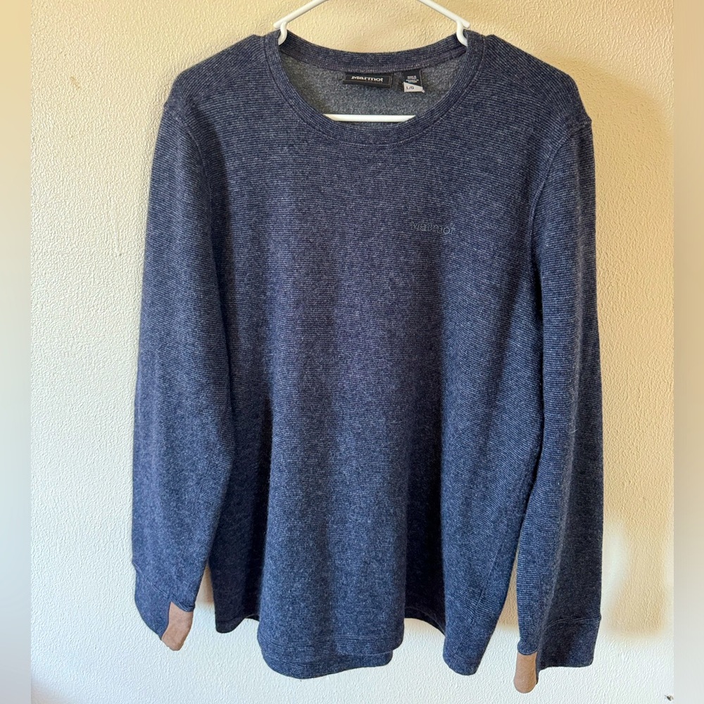 Marmot Wool blend long sleeve shirt base layer - blue - size large